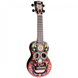 MA1SKBK - UKULELE SOPRANO MAHALO NEGRO ART SERIES SKULL MEX